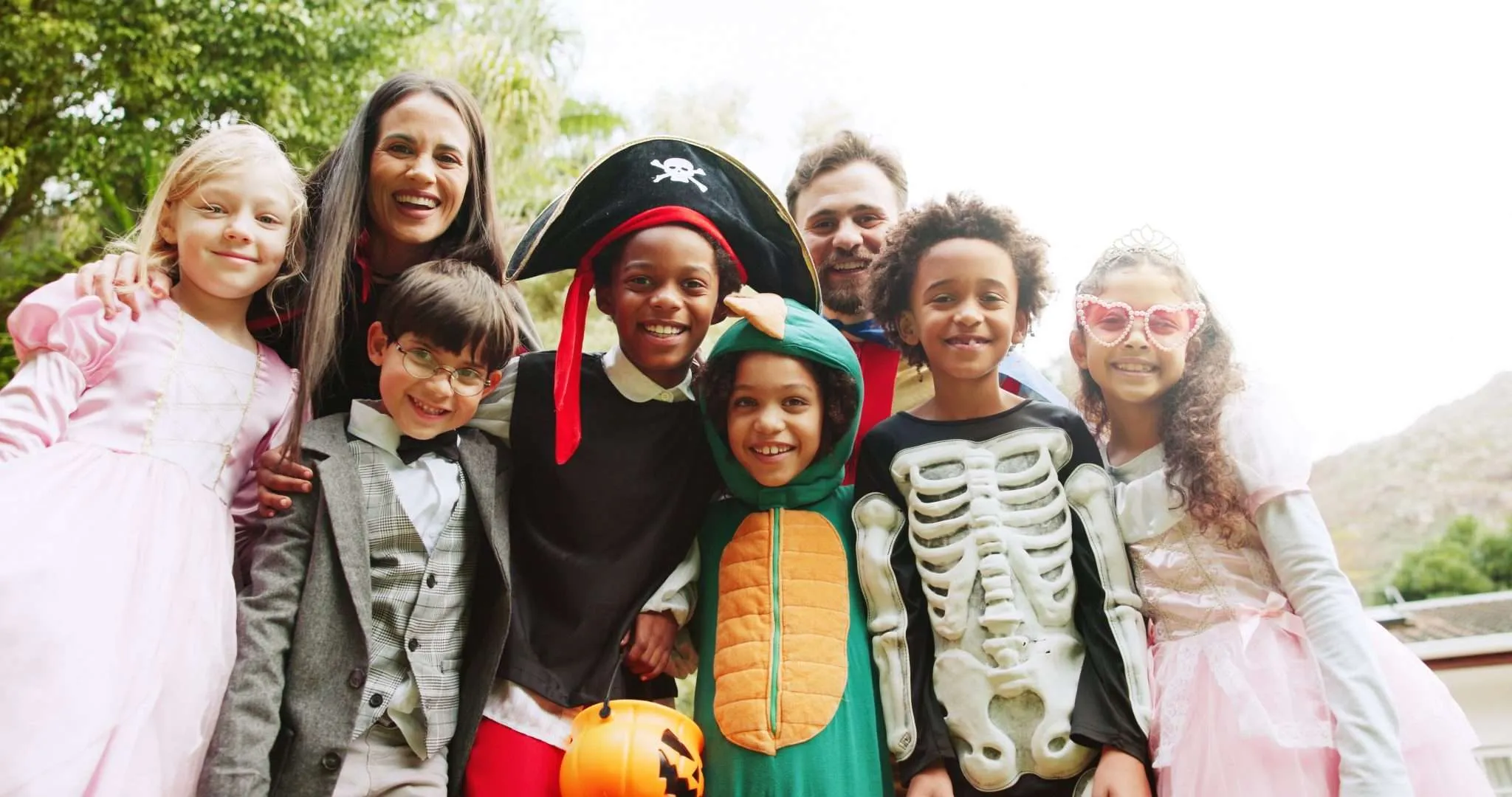 Kids dressed up for Halloween